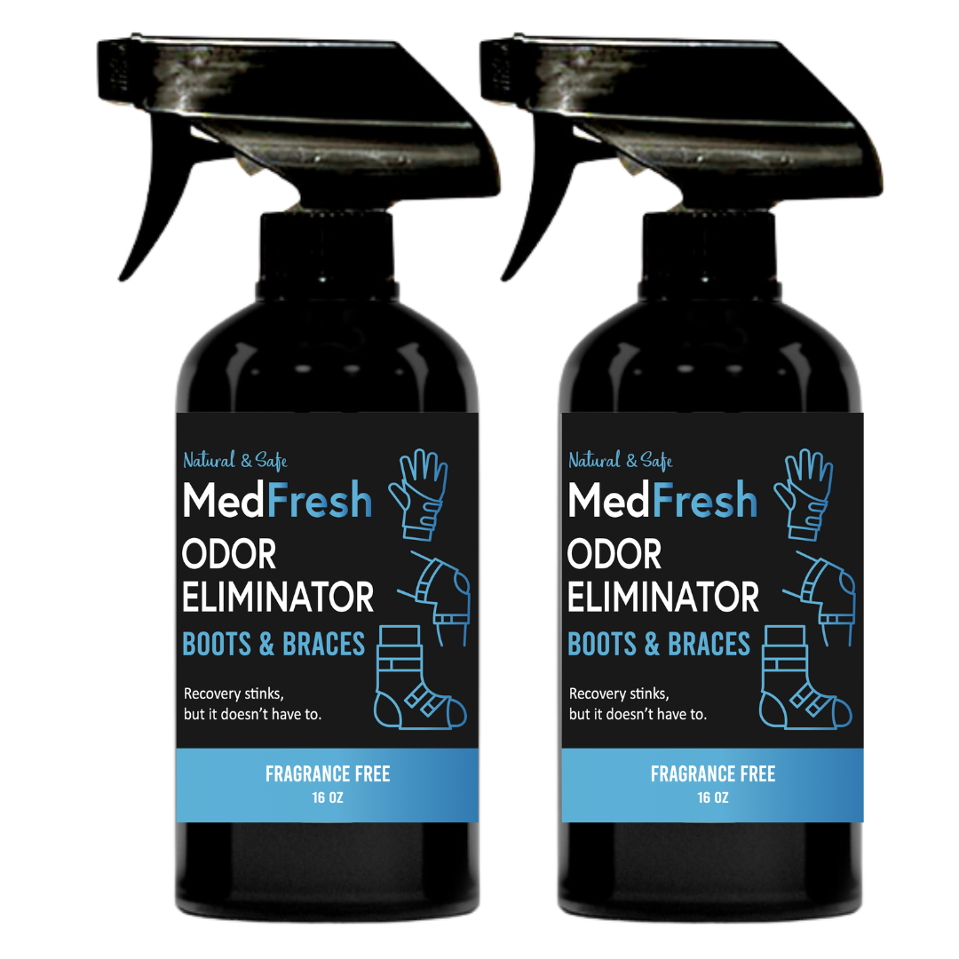 MedFresh Odor Eliminator Spray – Unscented – Medical-Grade Odor Neutralizer for Boots, Braces, and Post-Op Gear – Non-Toxic, Skin-Safe, Fragrance-Free, Made in USA