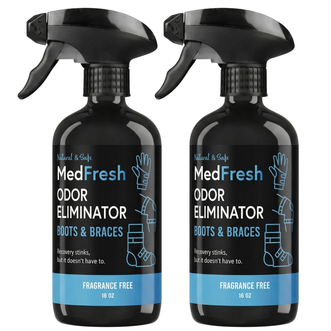 MedFresh Odor Eliminator Spray – Unscented – Medical-Grade Odor Neutralizer for Boots, Braces, and Post-Op Gear – Non-Toxic, Skin-Safe, Fragrance-Free, Made in USA