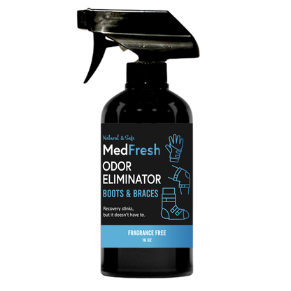 MedFresh Odor Eliminator Spray – Unscented  – Medical-Grade Odor Neutralizer for Boots, Braces, and Post-Op Gear – Non-Toxic, Skin-Safe, Fragrance-Free, Made in USA