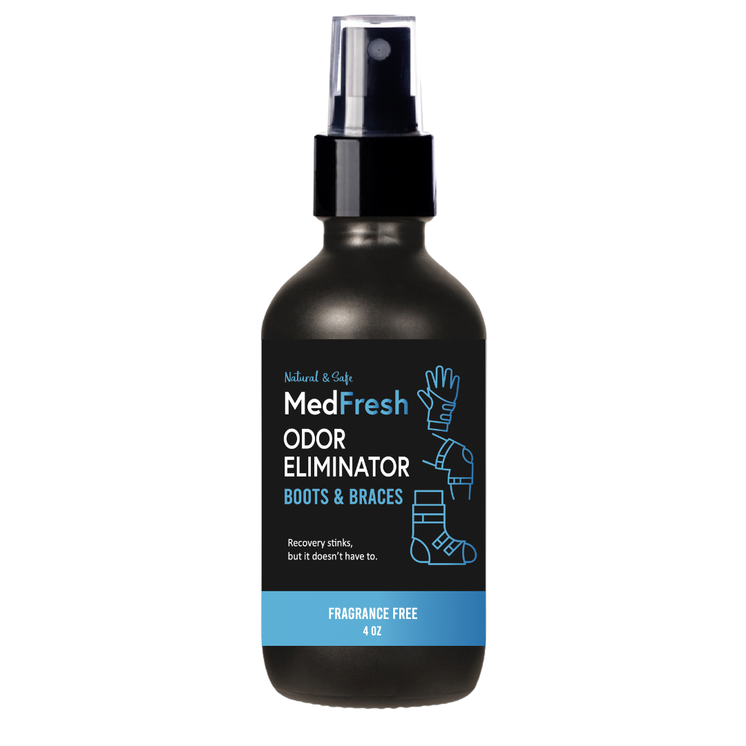 MedFresh Odor Eliminator Spray – Unscented  – Medical-Grade Odor Neutralizer for Boots, Braces, and Post-Op Gear – Non-Toxic, Skin-Safe, Fragrance-Free, Made in USA