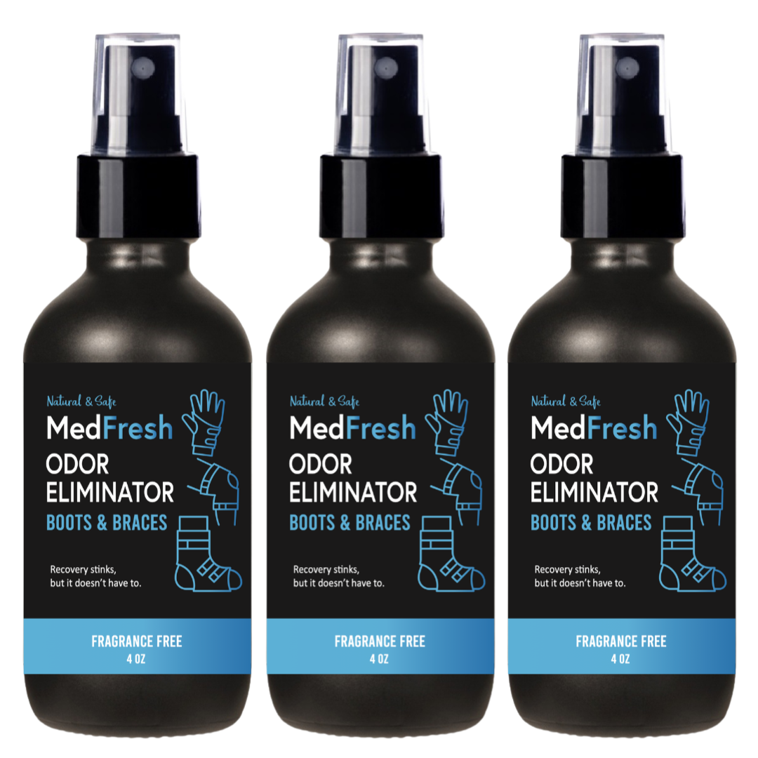 MedFresh Odor Eliminator Spray – Unscented  – Medical-Grade Odor Neutralizer for Boots, Braces, and Post-Op Gear – Non-Toxic, Skin-Safe, Fragrance-Free, Made in USA