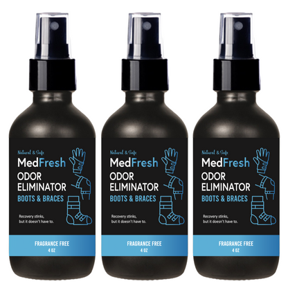 MedFresh Odor Eliminator Spray – Unscented  – Medical-Grade Odor Neutralizer for Boots, Braces, and Post-Op Gear – Non-Toxic, Skin-Safe, Fragrance-Free, Made in USA