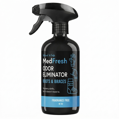 MedFresh Odor Eliminator Spray – Unscented  – Medical-Grade Odor Neutralizer for Boots, Braces, and Post-Op Gear – Non-Toxic, Skin-Safe, Fragrance-Free, Made in USA