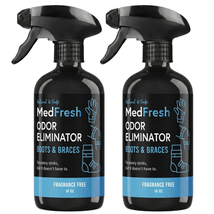 MedFresh Odor Eliminator Spray – Unscented  – Medical-Grade Odor Neutralizer for Boots, Braces, and Post-Op Gear – Non-Toxic, Skin-Safe, Fragrance-Free, Made in USA