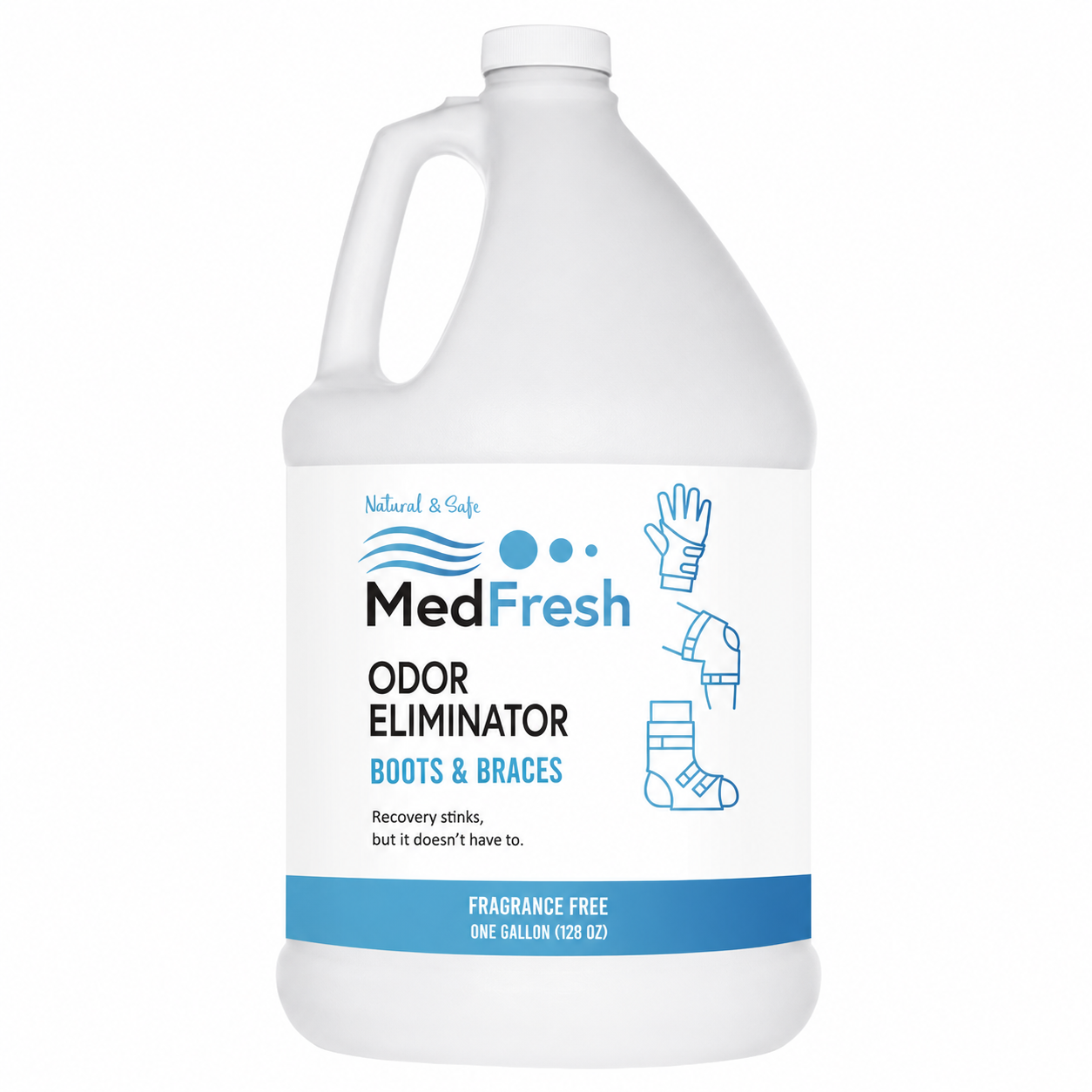 MedFresh Odor Eliminator Spray – Unscented  – Medical-Grade Odor Neutralizer for Boots, Braces, and Post-Op Gear – Non-Toxic, Skin-Safe, Fragrance-Free, Made in USA