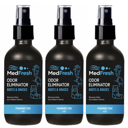 MedFresh Odor Eliminator Spray – Unscented  – Medical-Grade Odor Neutralizer for Boots, Braces, and Post-Op Gear – Non-Toxic, Skin-Safe, Fragrance-Free, Made in USA