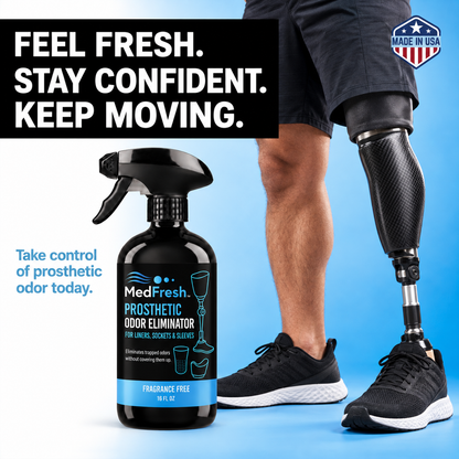 MedFresh Prosthetic Odor Eliminator Spray – Fragrance-Free Deodorizer for Liners, Sockets & Sleeves
